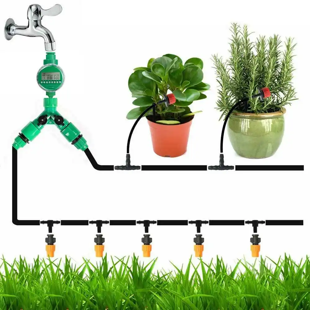 

40m Drip Water Irrigation Kit Set Automatic Micro Drip Garden Spray Irrigation System Self Watering Kits with Adjustable Dripper