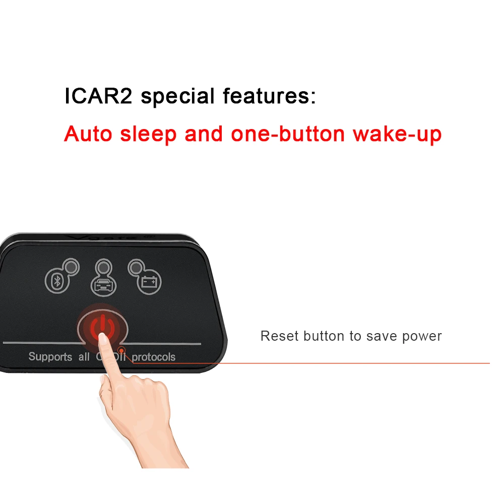 Автомобильный диагностический сканер Vgate iCar2 ELM327 OBD OBD2 Bluetooth Elm 327 v2.1odb2 OBDII