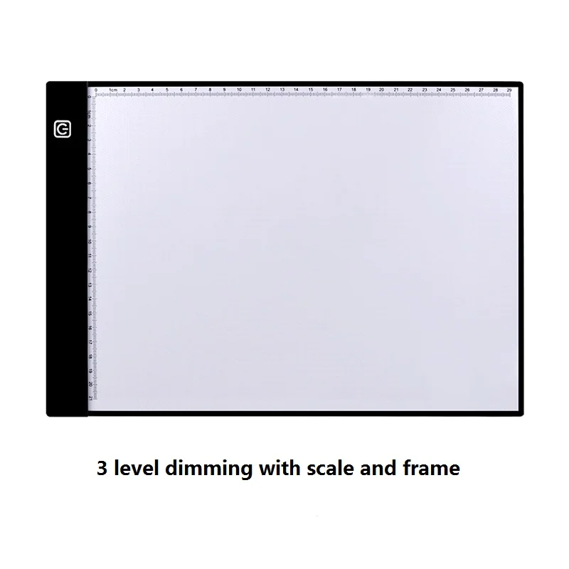 Светодиодный светильник, коробка А4, планшет для рисования, графическое письмо, цифровой Трейсер, копировальная панель, доска для алмазной живописи, эскиз, стразы для горячей фиксации - Цвет: 3 dim scale frame