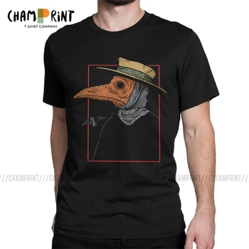 

Steampunk Horror Plague Doctor Men T Shirts Black Death Bird Mask Vintage Tees Short Sleeve O Neck T-Shirt Cotton Gift Idea Tops