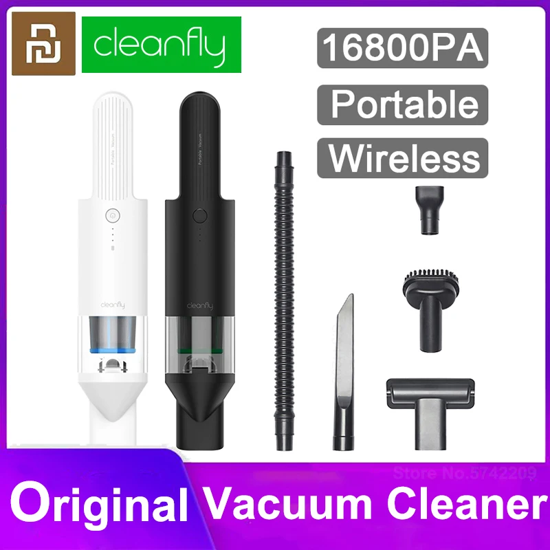 Ручной циклонный беспроводной пылесос Youpin Cleanfly FV2 Мощное всасывание 16800 па для