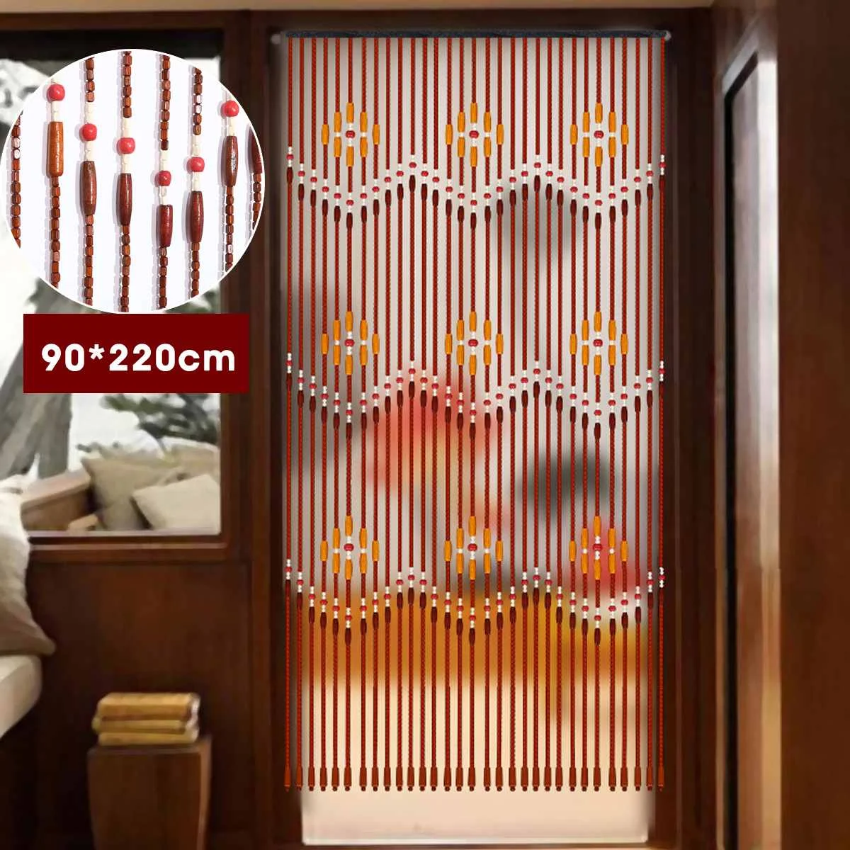 90x220 см деревянные двери занавески шторы ручной работы Fly Экран 31 линия волнистые деревянные бусины занавески для крыльца спальни перегородка для гостиной