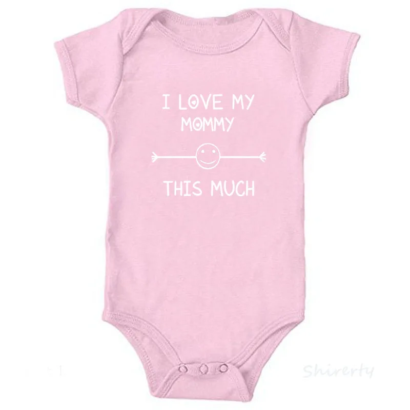 Pink-2 I Love My Mommy This Much детские комбинезоны, хлопковая одежда с короткими рукавами для младенцев, детский комбинезон, одежда для маленьких мальчиков и девочек с принтом «мама» - Цвет: Pink-2