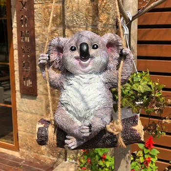 

Resin Animal Statue Outdoor Garden Pond Decorative Cute Lifelike Rabbit Koala Cat Sculpture For Home Desk Garden Decor Ornament