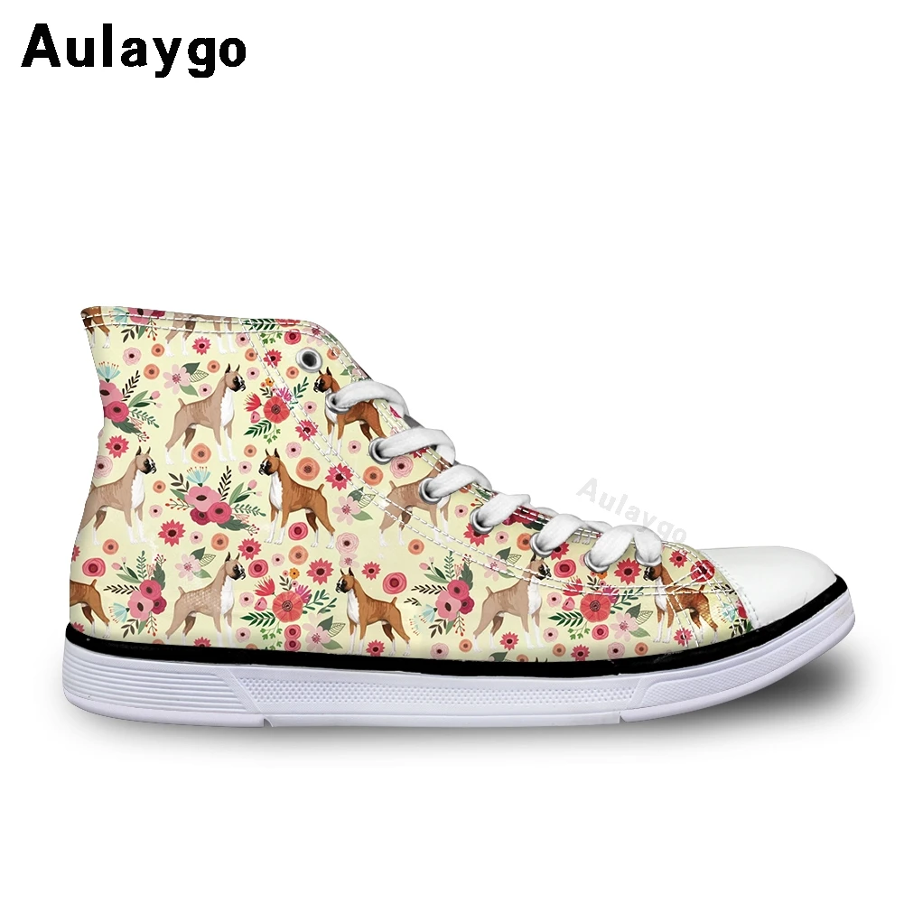 

Aulaygo Kids Casual Shoes Cartoon Dog Floral Design Children's Flat Breathable Girls Boys Running High-top Flat Fashion Soft New