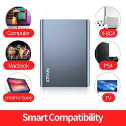 KPAN – disque dur externe HDD mince en métal, capacité de stockage portable pour PC/Mac, avec sac HDD, cadeau inclus 