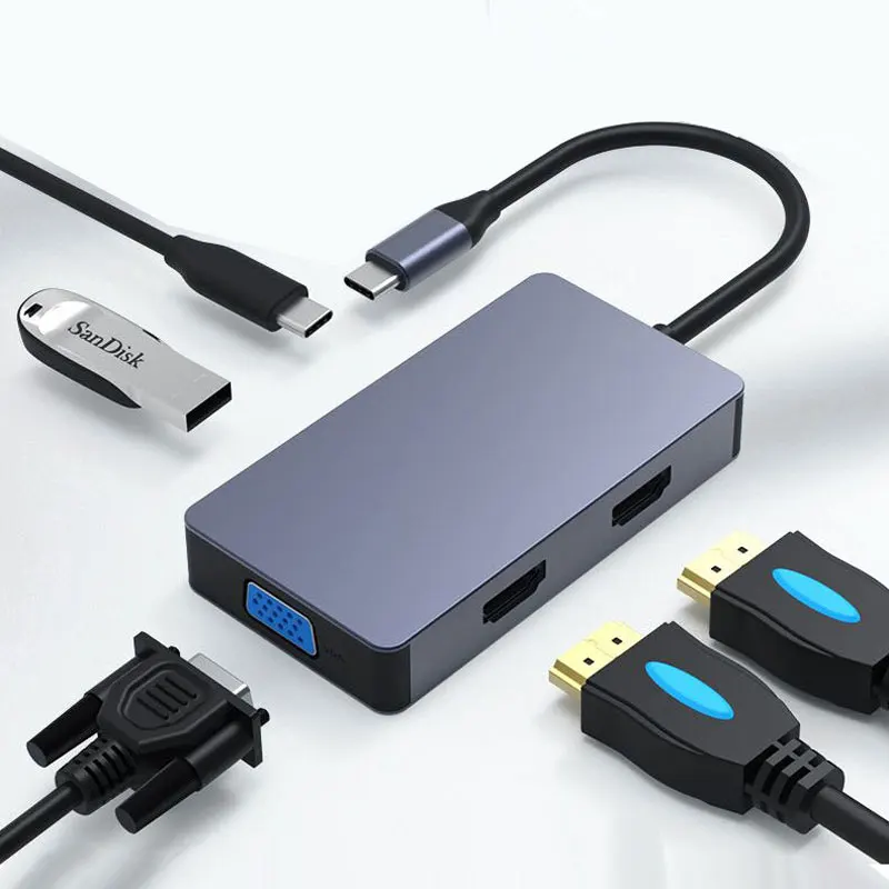 Мульти USB 3 0 Двойной HDMI 4K адаптер разветвитель Порты и разъёмы usb-хаб USB-C Тип C для
