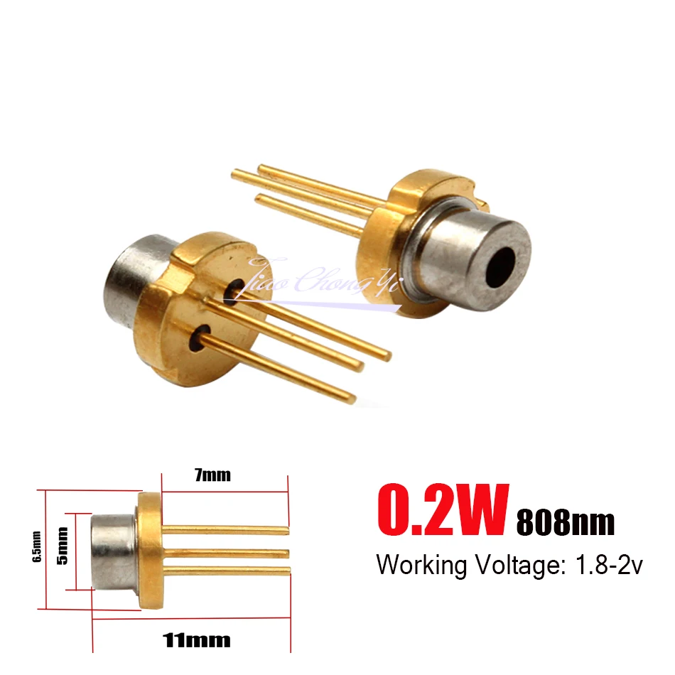 5 pièces 808 nm 200 mW IR 5,6 mm TO-18 diode laser infrarouge LD avec 5 pièces 808 nm 200 mW IR 5,6 mm TO-18 diode laser infrarouge LD avec