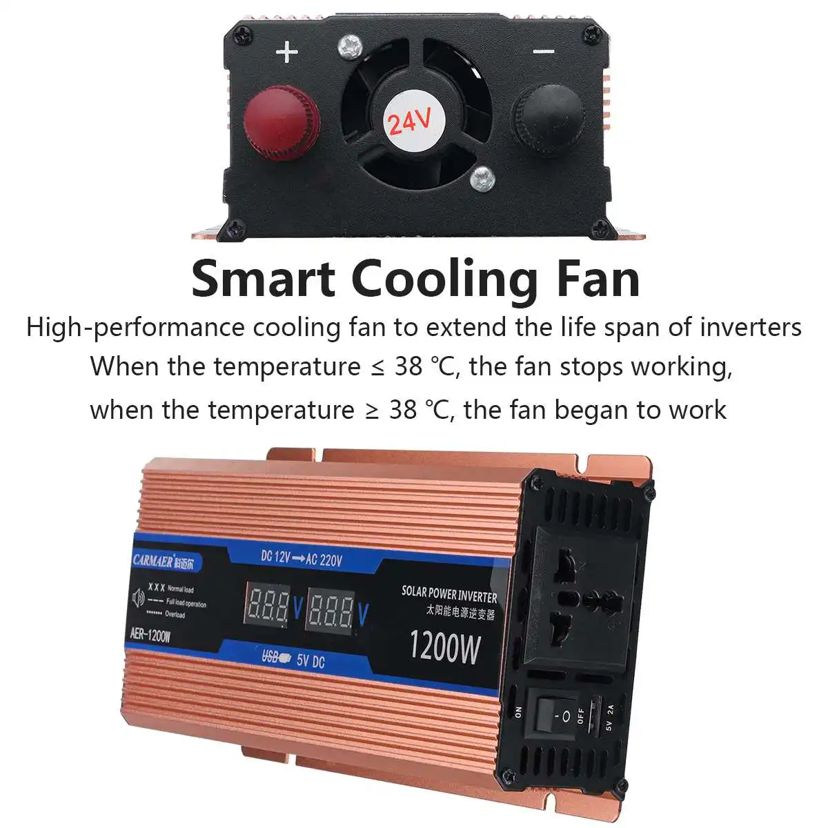 1200W фары для автомобилей Мощность Инвертор адаптер DC 12 V/24 V дo AC 220 В Модифицированная синус волна Мощность автомобильный инвертирующий усилитель Зарядное устройство преобразователь Питание
