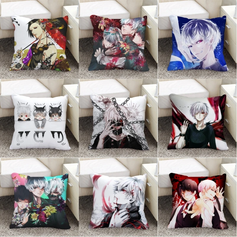 45*45 см Токийский Гуль аниме мультфильм kaneki ken двухсторонняя подушка с принтом в