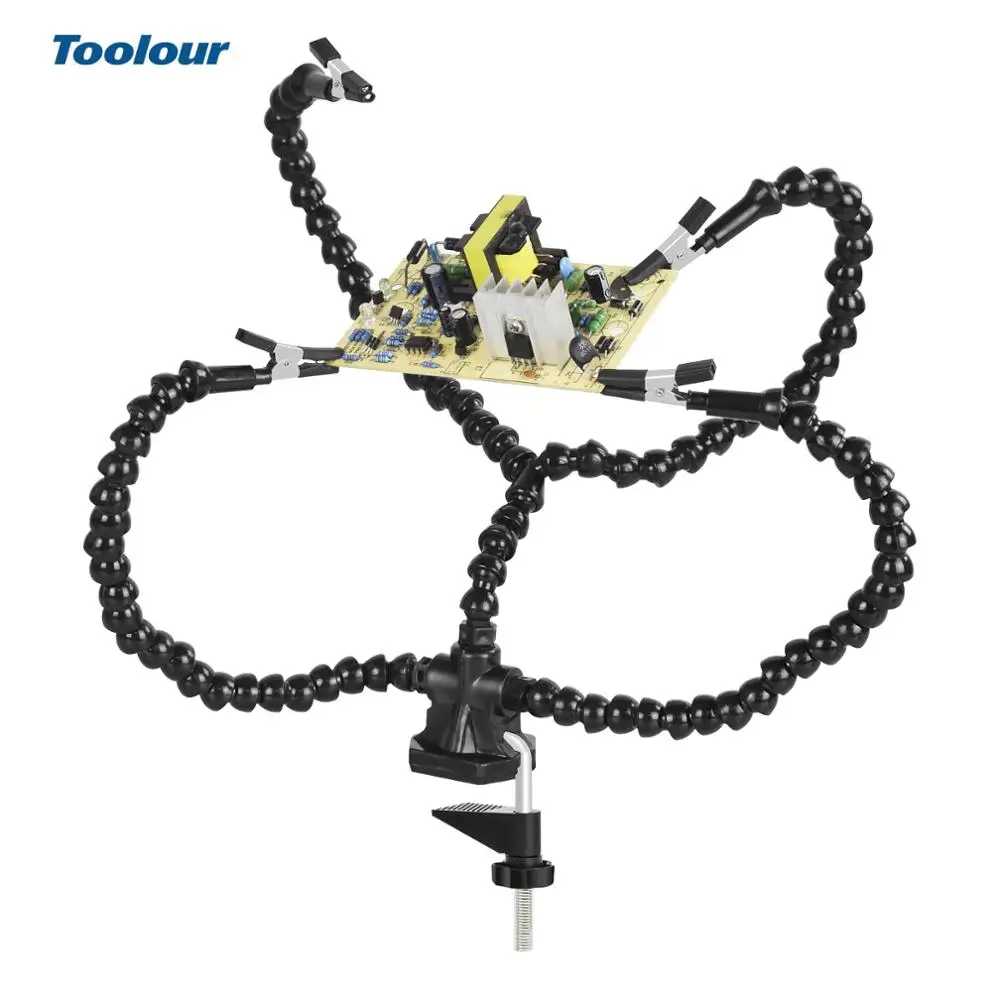 Toolour Table Clamp Soldering Helping Hand Tool Welding PCB Holder Stand for Crafts Hobby Repairing Soldering Third Hand Tool