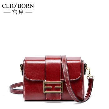 

Bag women's vitamin designer soft cowhide gold buckle solid Fashion Square shoulder bag for women