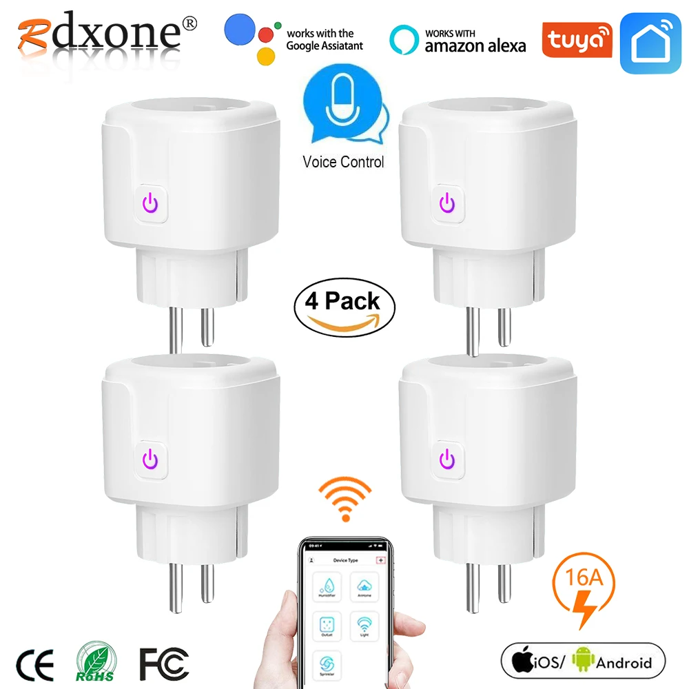 WIFI smart plug 16A EU WiFi Socket  With Timing APP ControlCompatible Alexa Google Home Mini IFTTT Voice Intelligent Control