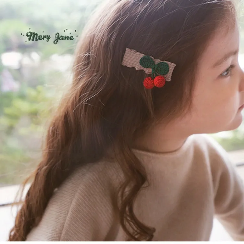 5Pcs Knitting Knitted Wool Green Leaf Cherry DIY Craft Girl Earrings Pendant Hair Accessories Hat Bag Key Ring Decor Materials