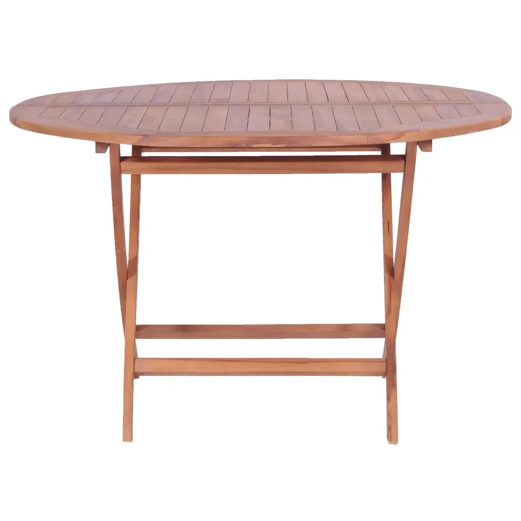

Folding Dining Table Solid Teak 120x75cm Weather Resistant Table Leisure Set for Balcony Garden Patio Tables Outdoor Dining Room