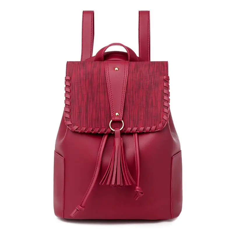 Модный рюкзак с кисточками, женская сумка на плечо из искусственной кожи, рюкзак для девочек-подростков