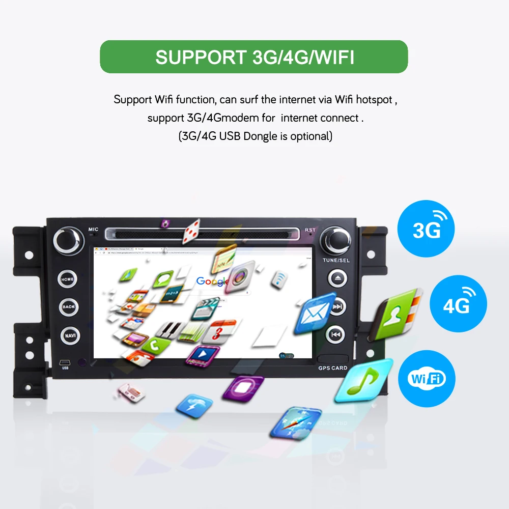 Top Bonroad 7"2Din Android 9.0 Car dvd For suzuki grand vitara 2007-2013 Stereo gps navigation car radio USB audio video player 13