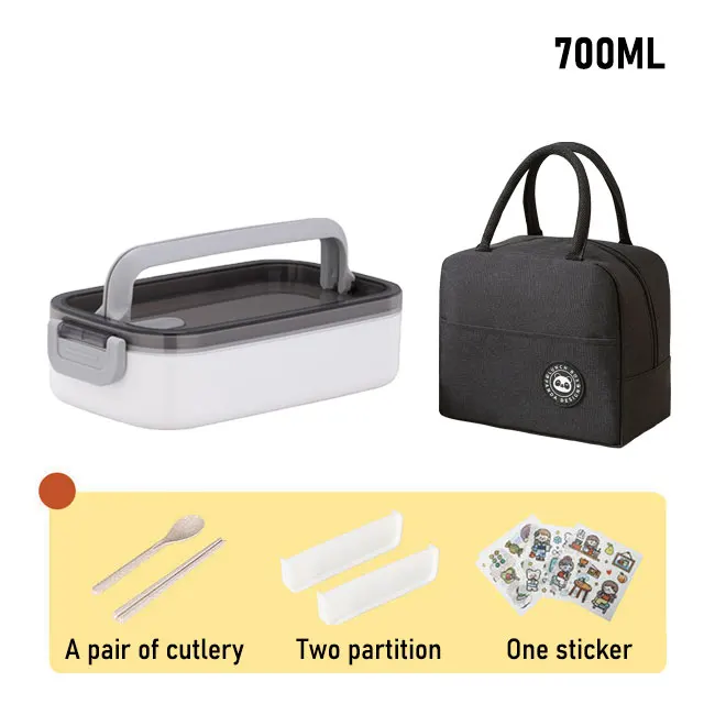 Lunch Box Thermal Food Container Bento Box Microwave Safe Lunchbox School Child Food Storage Kid's Lunch Box With Compartments w 700ml with bag