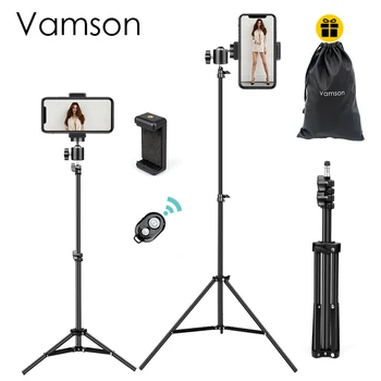 

Vamsom Phone Tripod Selfie Stick Tripod for iPhone & Android Phone Bluetooth Remote with 360° Tripod Head and Portable BagVLS03A