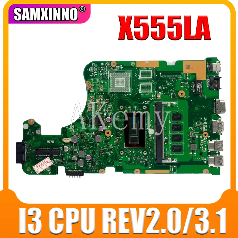 X555LA материнская плата rev2.0/3 1 i3 cpu для For Asus X555LD ноутбука Тест 100% OK|geforce 610m|motherboard for