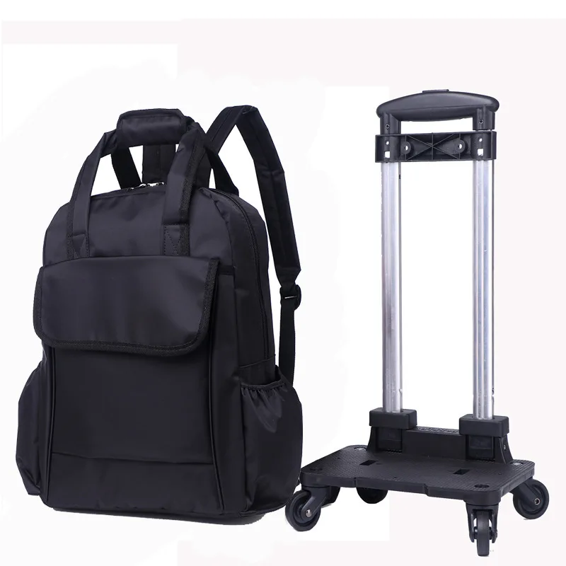 

JULY'S SONG Women Travel Trolley Bag Waterproof Printed Universal Wheel Bag Portable Removable Rolling Luggage Bag