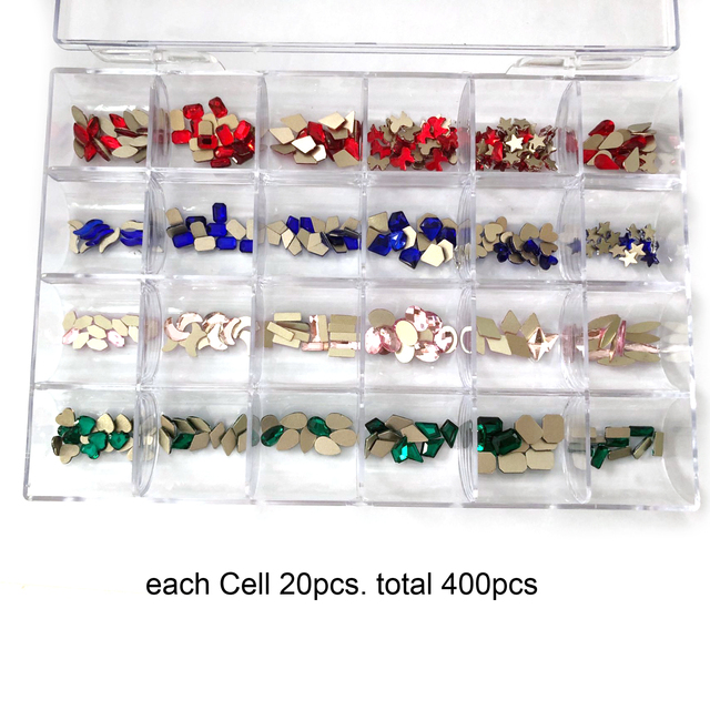 Crystal AB Rhinestone In Grids  Flat- Back Nail Art Rhinestone Gem With 1 Pick Up Pen In Clear Big Box High