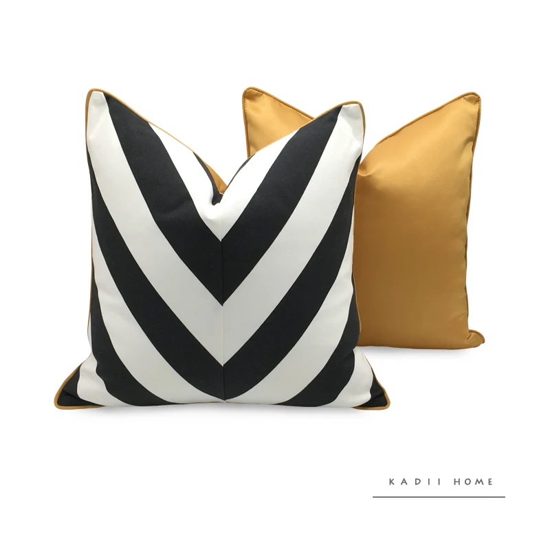 

2020 45x45cm/50x50cm Black Stripped Cushion Covers Decorative Sofa Pillowcases Throw Pillow Car Seat Almofadas Textiles Coussin