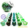 Bescon RPG Dice Set 35pcs , DND Role Playing Game Dice 5X7pcs Amethysts Set and Emeralds Set 4