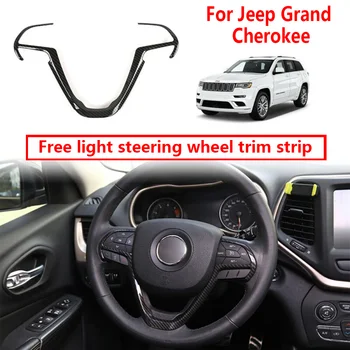 

Panel Steering Wheel trim Parts Interior Carbon Fiber Style Decor For Jeep Cherokee Grand 2014 + 1X