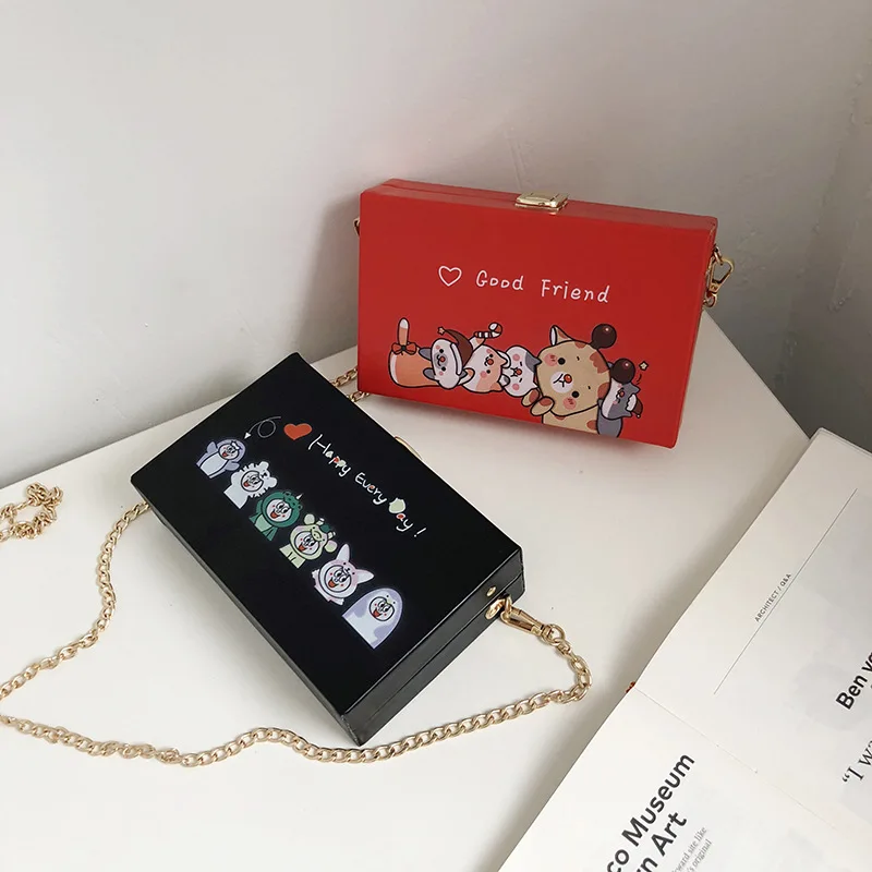 

Square Sling Bag Women's 2019 Summer New Style Korean-style Cartoon Small Balls Shoulder Bag College Student Shoulder Bag