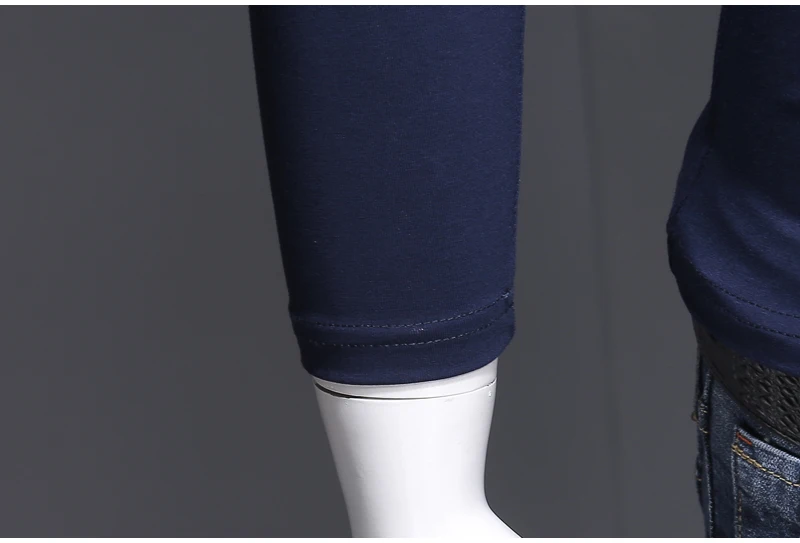 Вышивка Повседневная футболка с длинным рукавом Половина Водолазка Slim Fit Мужская футболка модные мужские s эластичные футболки Плюс Размер 5xl