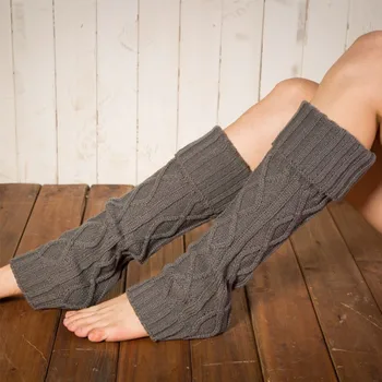 

Womens Winter Warm Crochet Knit Fur Trim Leg Warmers Cuffs Toppers Boot Socks Solid Color Socks