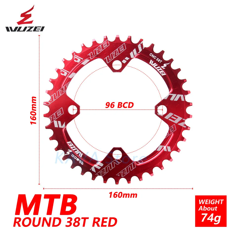 Wuzei 96BCD Круглый/Овальный 32/34/36/38T MTB горный велосипед велосипедная Звездочка для shimano ALIVIO M672 M782 M4000 M4050 GX рукоятки