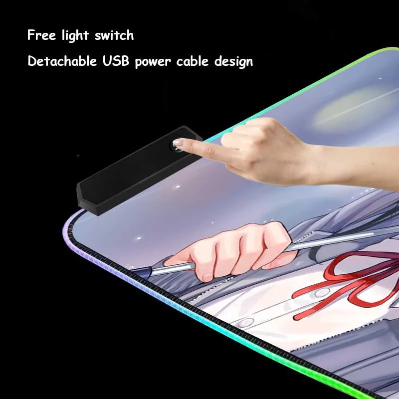 XGZ сезон дождей Чистая девушка аниме пользовательские большой RGB коврик для мыши черный замок края компьютерный стол коврик резиновый нескользящий 900x400/800x300
