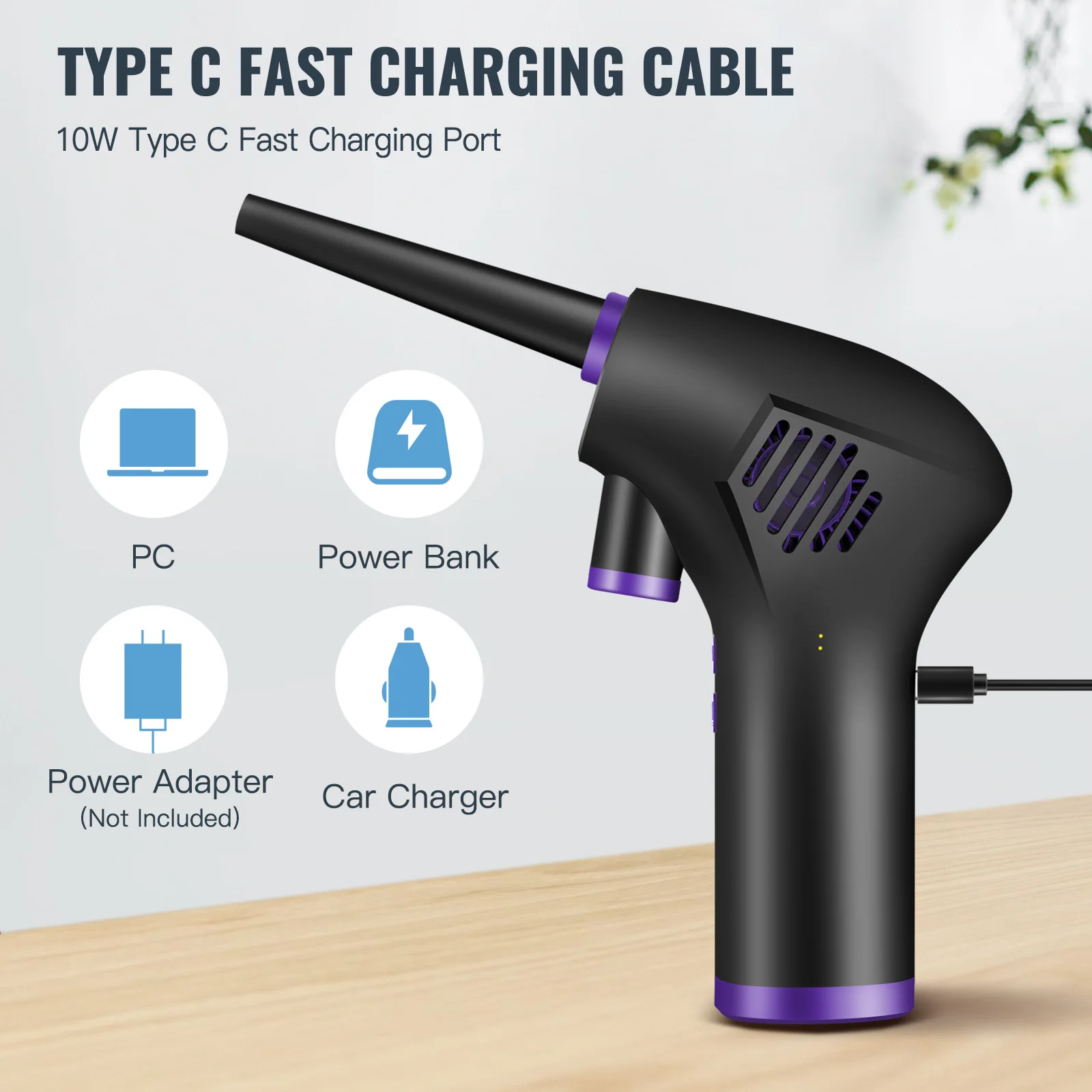 Wireless Air Duster for Computer Cleaning 15000mAh /6000mah USB-C Air Blower, Handheld Home Duster Cleaner For Laptop Car Clean