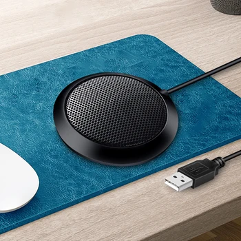 

Computer Zinc Alloy Conference 360 Degree Audio Gaming Video Omnidirectional Desktop USB Business Pickup Home Microphone Cable