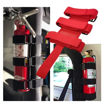 

Adjustable Car Roll Bar Fire Extinguisher Mount Bracket Auto Fixed Holder Belt Car Interior Safety Fixing Straps For Automobile