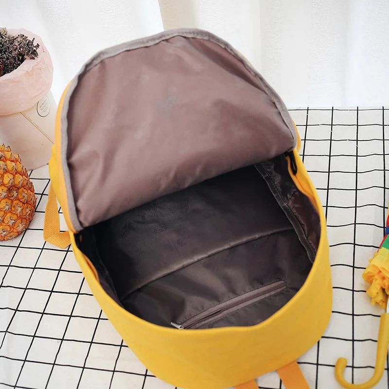 Холщовый Рюкзак с принтом сердца желтый Дорожный рюкзак в Корейском стиле для