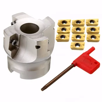 

1Pcs BAP400R-50-22 Face End Mill Cutter 4 Flute Precision Milling Tools With 10Pcs APMT1604 Inserts For CNC Machine