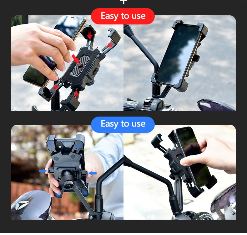 4.8-6.8 Inch Mobile Phone Holder Motorcycle Battery Bicycle Mobile Phone Holder Riding Shockproof Navigation Bracket XA114TQ