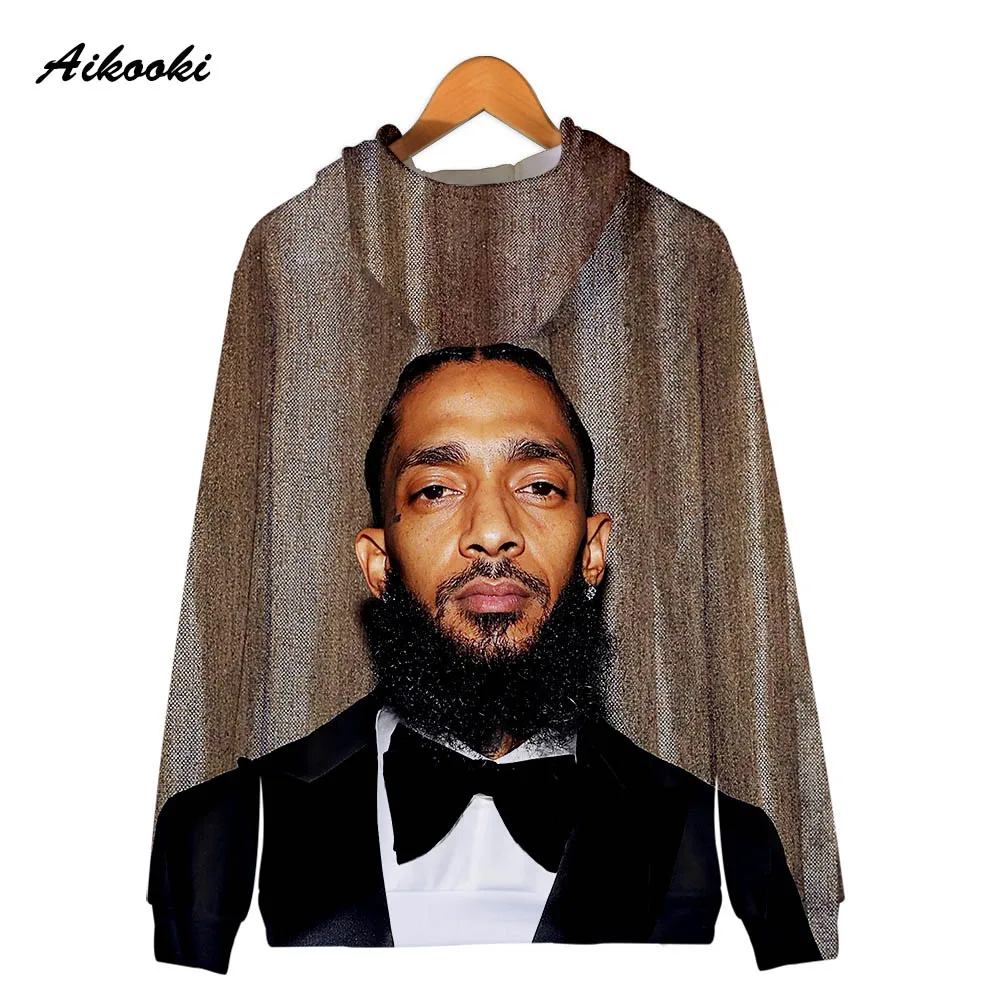 Aikooki Горячая Певица Nipsey Hussle толстовки для мужчин и женщин с капюшоном стойки в средней молнии Толстовка для мужчин s Hoody polluverers