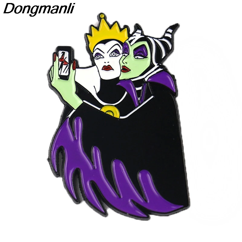 P4069 Dongmanli Maleficent and queen фильм ювелирные изделия забавные металлические эмалированные булавки и броши нагрудные значки подарки