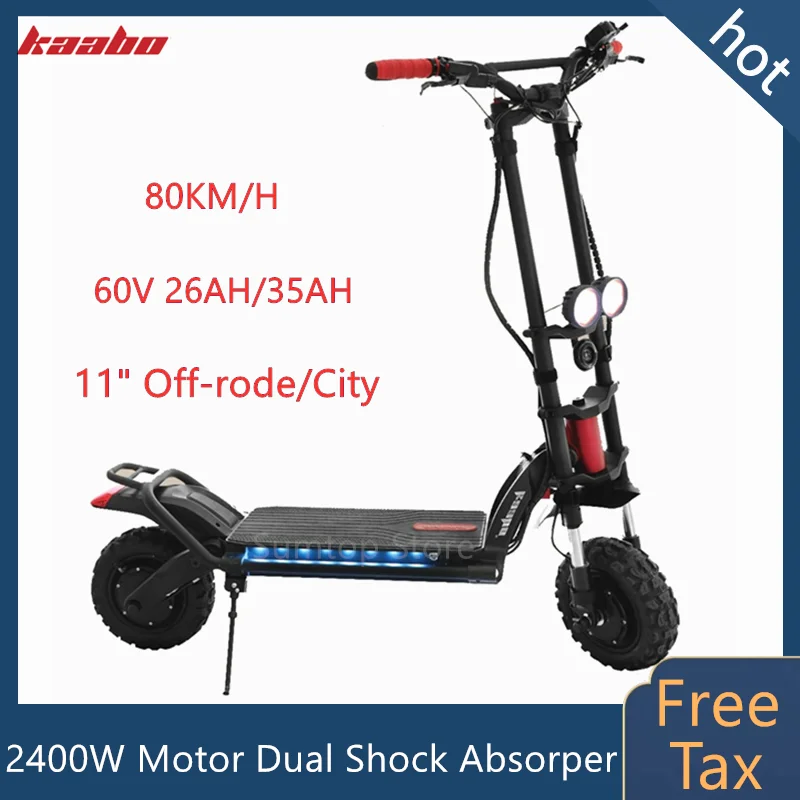 Новый умный электрический скутер Kaabo Wolf Warrior II 60 В 35 Ач/26 Ач аккумулятор Samsung 11