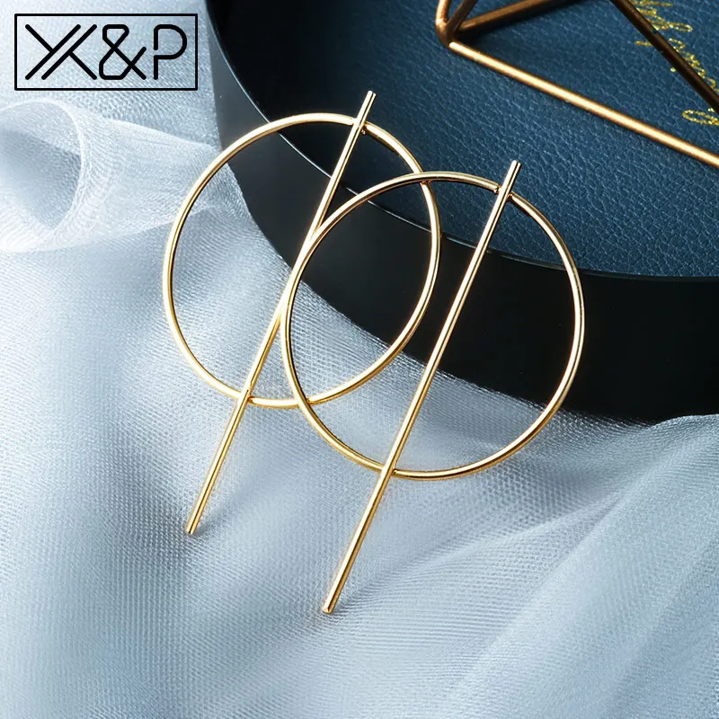 Gold 6 X& P горячие женские серьги золотые Висячие серьги для женщин массивные большие висячие, геометрической формы свисающие серьги с бриллиантами Винтажные Ювелирные Изделия - Окраска металла: Gold 6