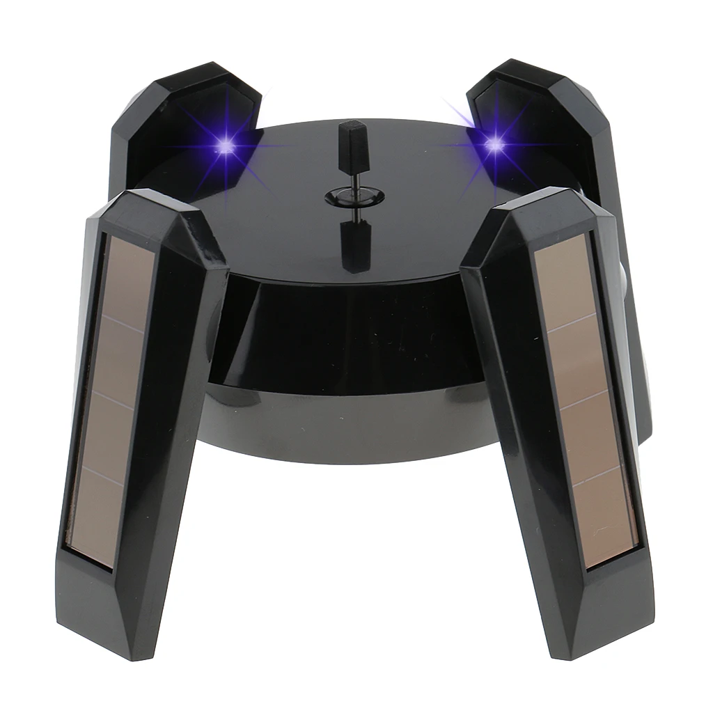 Solar Powered 360 Rotating Phone Jewelry Display Stand Turn Table LED Light Ring Bracelet Watch Stand