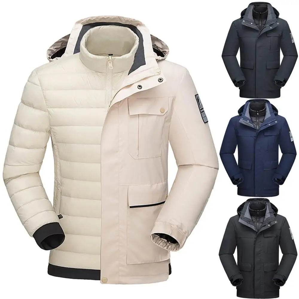 

Women's Winter Down Jacket Two Set Rain Jacket Outdoor Softshell Thickened Windproof Waterproof Down Liner Detachable Sport Coat