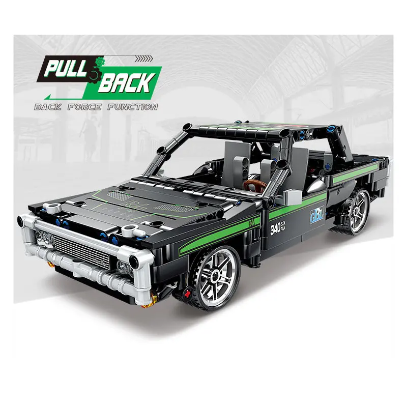 

MOC Bricks Pull Back Technic Super Sports Racing Car Racer Vehicle Supercar DIY Building Blocks Model Toys for Boys Fit Gifts