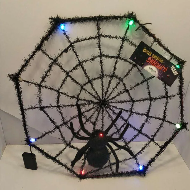 

Halloween Decoration Props Spider Bar Kindergarten KTV Scene Decorative Model Flash Spider Web Decoration