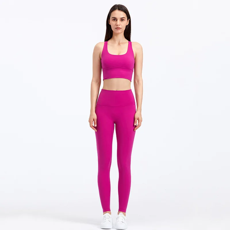 Yoga Set Tight Leggings Sports Clothing Sexy Beauty Cross Sports Bra Top Yoga Pants Sport Suit Workout Clothe For Women Sportwea