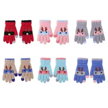 Перчатки на палец для новорожденных; милые осенне-зимние теплые утолщенные вязаные перчатки с пальцами; Детские уличные лыжные перчатки; защита рук